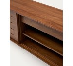 Aparador Carolin 2 puertas y 1 cajón de chapa de nogal 180 x 83,8 cm