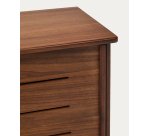 Aparador Carolin 2 puertas y 1 cajón de chapa de nogal 180 x 83,8 cm