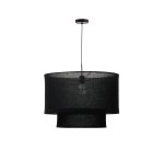DE_Abat-jour pour suspension Mariela en lin avec finition noire Ø 60 x 40 cm
