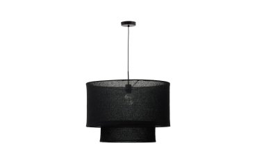 Abat-jour pour suspension Mariela en lin avec finition noire Ø 60 x 40 cm