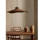 Lampe de plafond Albenya en fibres naturelles et coton, finition naturelle et blanche Ø 90 cm