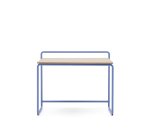 Bureau Tinn en placage de frêne et structure en métal bleu 82 x 45 cm