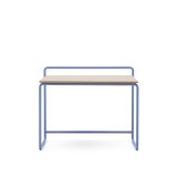 Bureau Tinn en placage de frêne et structure en métal bleu 82 x 45 cm