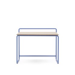 Bureau Tinn en placage de frêne et structure en métal bleu 82 x 45 cm