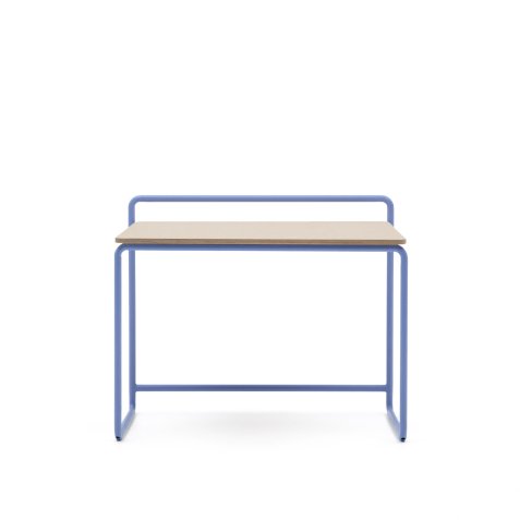 Bureau Tinn en placage de frêne et structure en métal bleu 82 x 45 cm