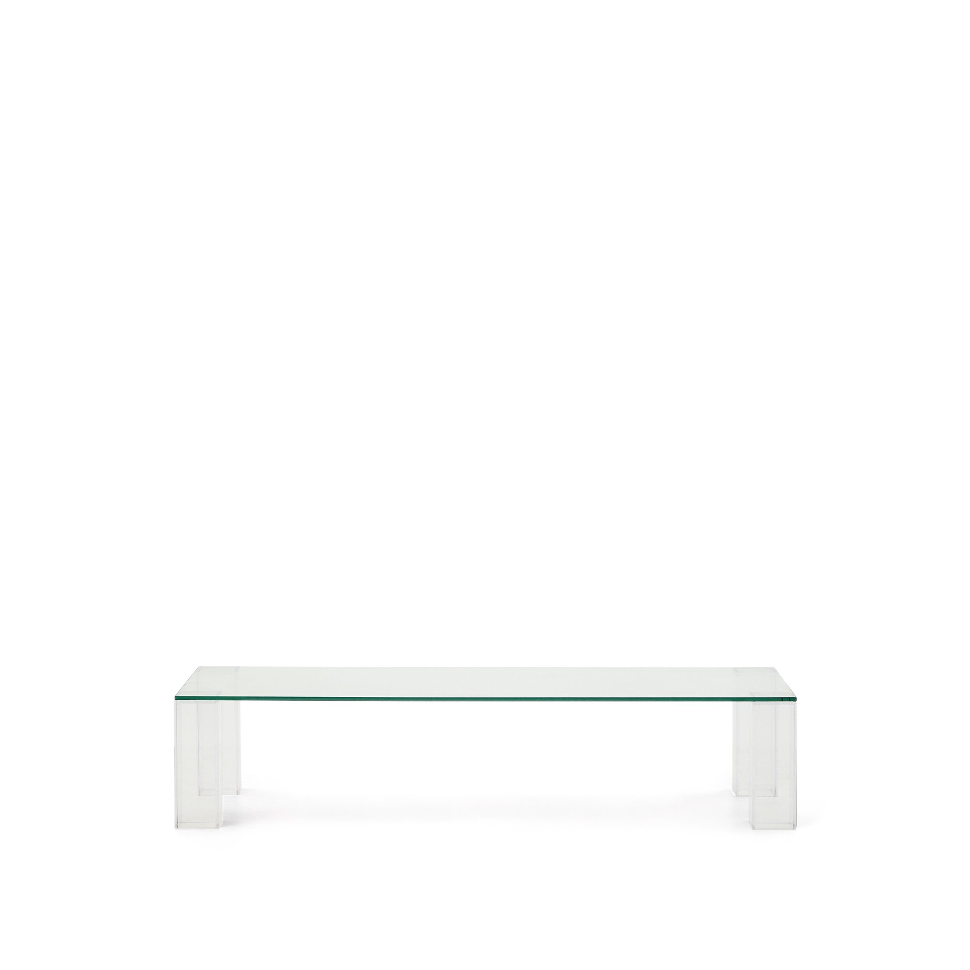 Table basse Adularia en verre trempé transparente 140 x 60 cm