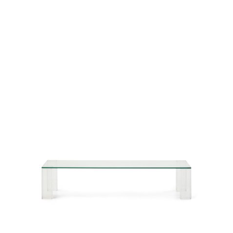 Table basse Adularia en verre trempé transparente 140 x 60 cm