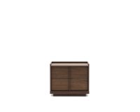 Bedside table Onix 2 drawers in dark walnut veneer finish 60 x 47 cm