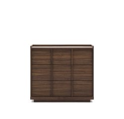 Comò Onix 3 cassetti di impiallacciatura in noce  finitura scura 100x78 cm FSC Mix Credit
