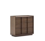 Commode Onix 3 tiroirs en placage de noyer finition foncée 100 x 78 cm FSC Mix Credit