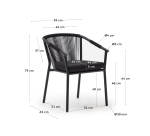 Chaise d'extérieur Xelida - corde et aluminium noire