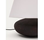 Lampe de table Nessi en métal avec finition effet terre cuite noir