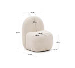 Fauteuil pour enfant Bucky en tissu bouclette blanc