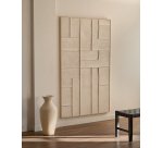 Tableau Klis en lin avec formes géométriques blanc 120 x 200 cm