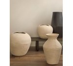 Vase Pria en papier mâché blanc 51 cm