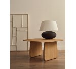 Lampe de table Nessi en métal avec finition effet terre cuite noir