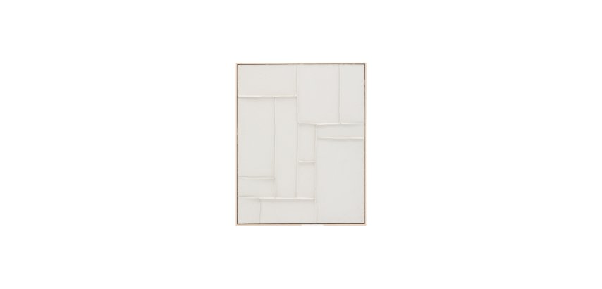 Klis white linen picture with geometric shapes, 80 x 100 cm