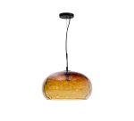 Plafonnier Balma en verre marron Ø 40 cm