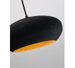 Plafonnier Inda en métal finition noire Ø 30 cm