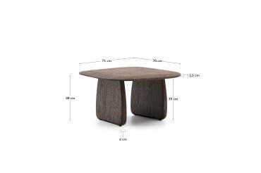 Table auxiliaire Pirita en bois de chêne finition foncée 70,6 x 70 cm FSC 100 %