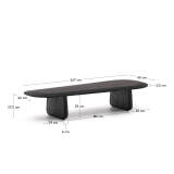 Pirita coffee table made from solid oak wood in a black finish, 146 x 56.5 cm FSC 100%