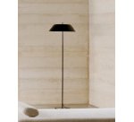 Lampadaire Sayra en marbre noir et métal peint noir