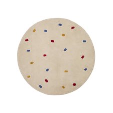 Tapis Luli 100 % coton blanc avec pois multicolores Ø 120 cm