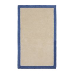 Tappeto Nalim 100% cotone beige e blu 90 x 150 cm