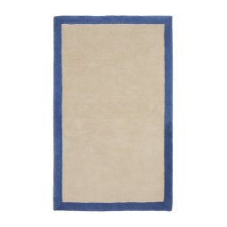 Nalim beige and blue,100% cotton rug 90 x 150 cm