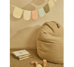 Pouf Vicka en tissu bouclette beige Ø 70 cm