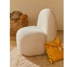 Fauteuil pour enfant Bucky en tissu bouclette blanc