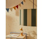 Abat-jour pour plafonnier Ciral à rayures bleu et blanc  Ø 40 cm