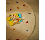 Tapis Luli 100 % coton blanc avec pois multicolores Ø 120 cm