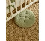 DE_Coussin Laily 100 % coton bio vert Ø30 cm