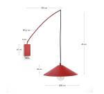 Applique Kally en métal peint rouge