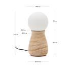 Lampe de table Okeni en travertin et verre