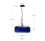 Plafonnier Reig en verre bleu Ø 38 cm