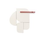 Panneau mural Danei blanc et rouge 65 x 60 cm