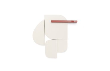 Panneau mural Danei blanc et rouge 65 x 60 cm