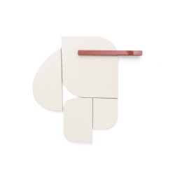 Danei white and red wall panel, 65 x 60 cm