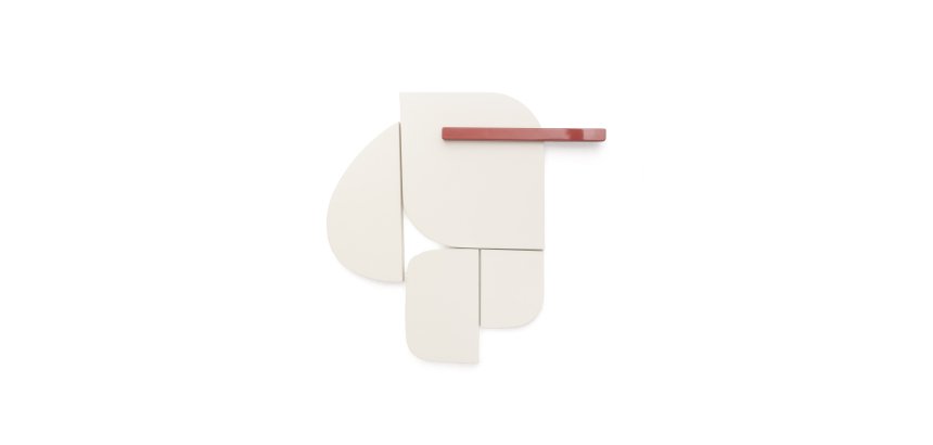 Panneau mural Danei blanc et rouge 65 x 60 cm