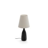 Lampe de table Luvia en bois peint noir