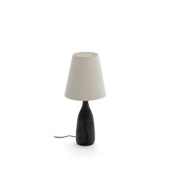 DE_Lampe de table Luvia en bois peint noir