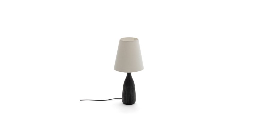 Lampe de table Luvia en bois peint noir