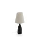 Luvia table lamp with a wooden base in a black painted finish