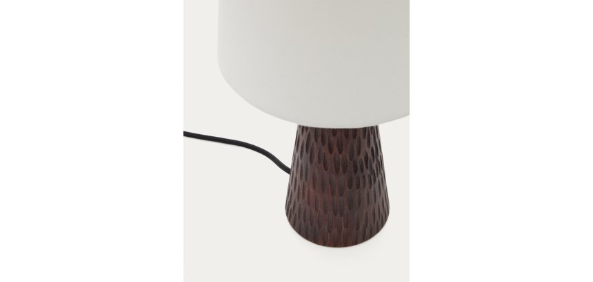 Lampe de table Amire en bois finition foncée