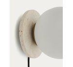 Applique Malachi en verre et pierre de travertin.