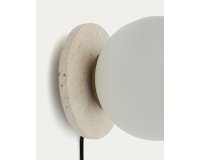 Malachi glass and travertine stone wall lamp