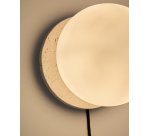 Applique Malachi en verre et pierre de travertin.