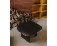 Beistelltisch Pirita aus Eichenholz, schwarz lackiert, 70,6 x 70 cm
